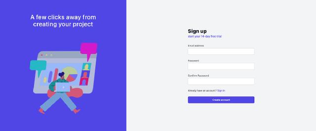 A complete signup page