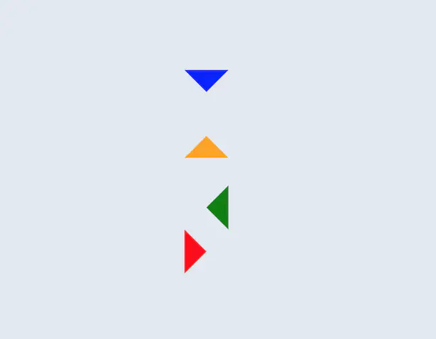 Different triangle that indicate down, up, left and right in CSS